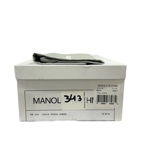 Manolo Blahnik BB 105mm Pink Suede Pointed Toe Pumps Size 39.5 NIB - Picture 10 of 12